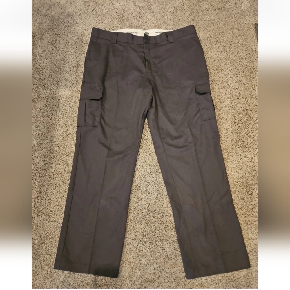 Dickies Men's Charcoal Cargo Pants Work Pant Utility Uniform